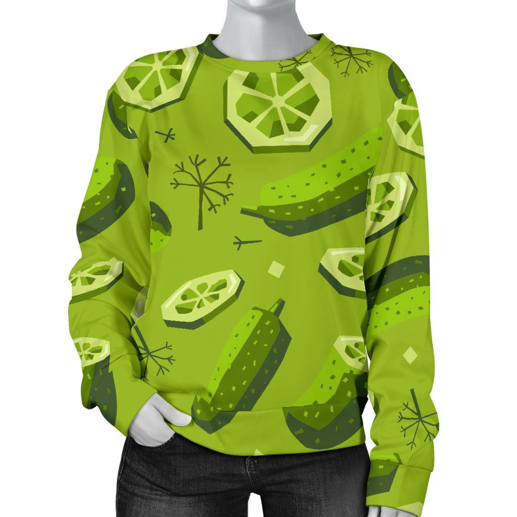 Cucumber Pickle Pattern Print Women's Sweatshirt-grizzshop