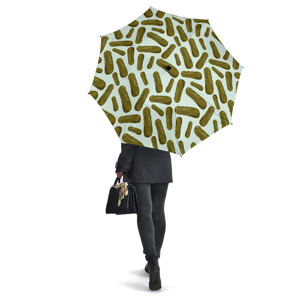 Cucumber Pickle Print Pattern Automatic Foldable Umbrella-grizzshop