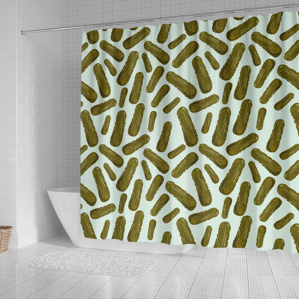 Cucumber Pickle Print Pattern Bathroom Shower Curtain-grizzshop