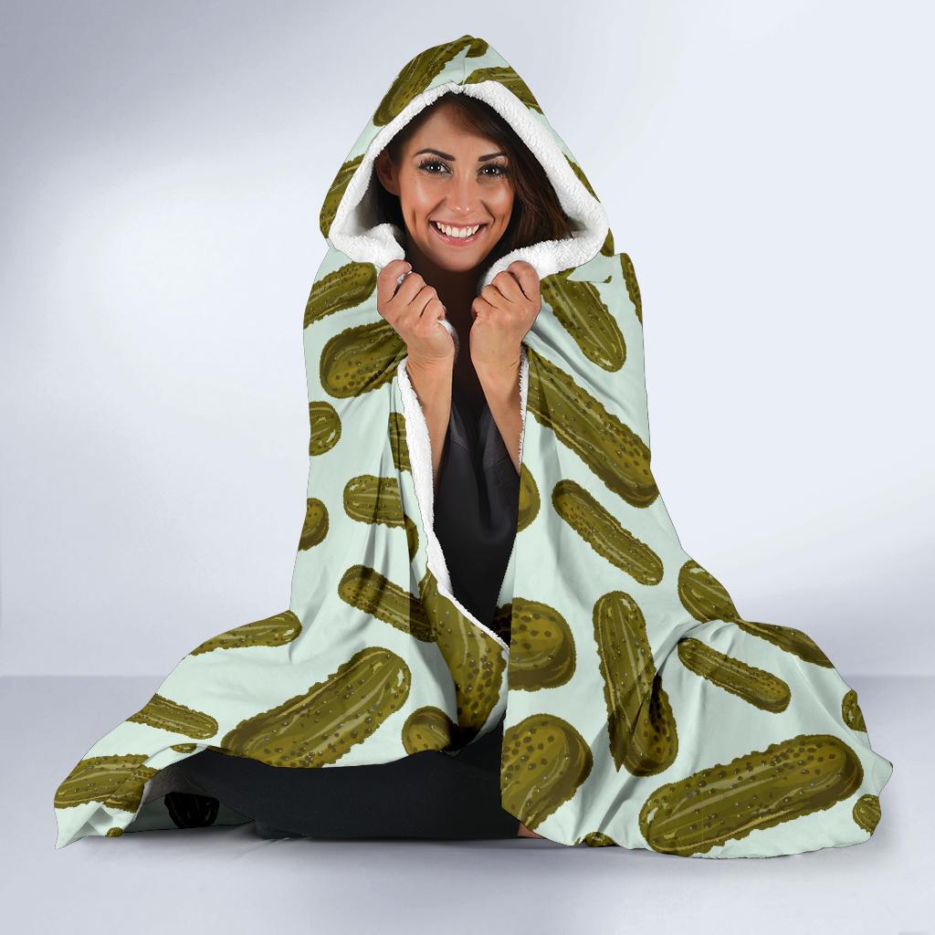 Cucumber Pickle Print Pattern Hooded Blanket-grizzshop