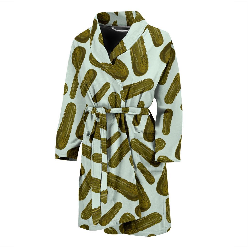 Cucumber Pickle Print Pattern Men Long Robe-grizzshop