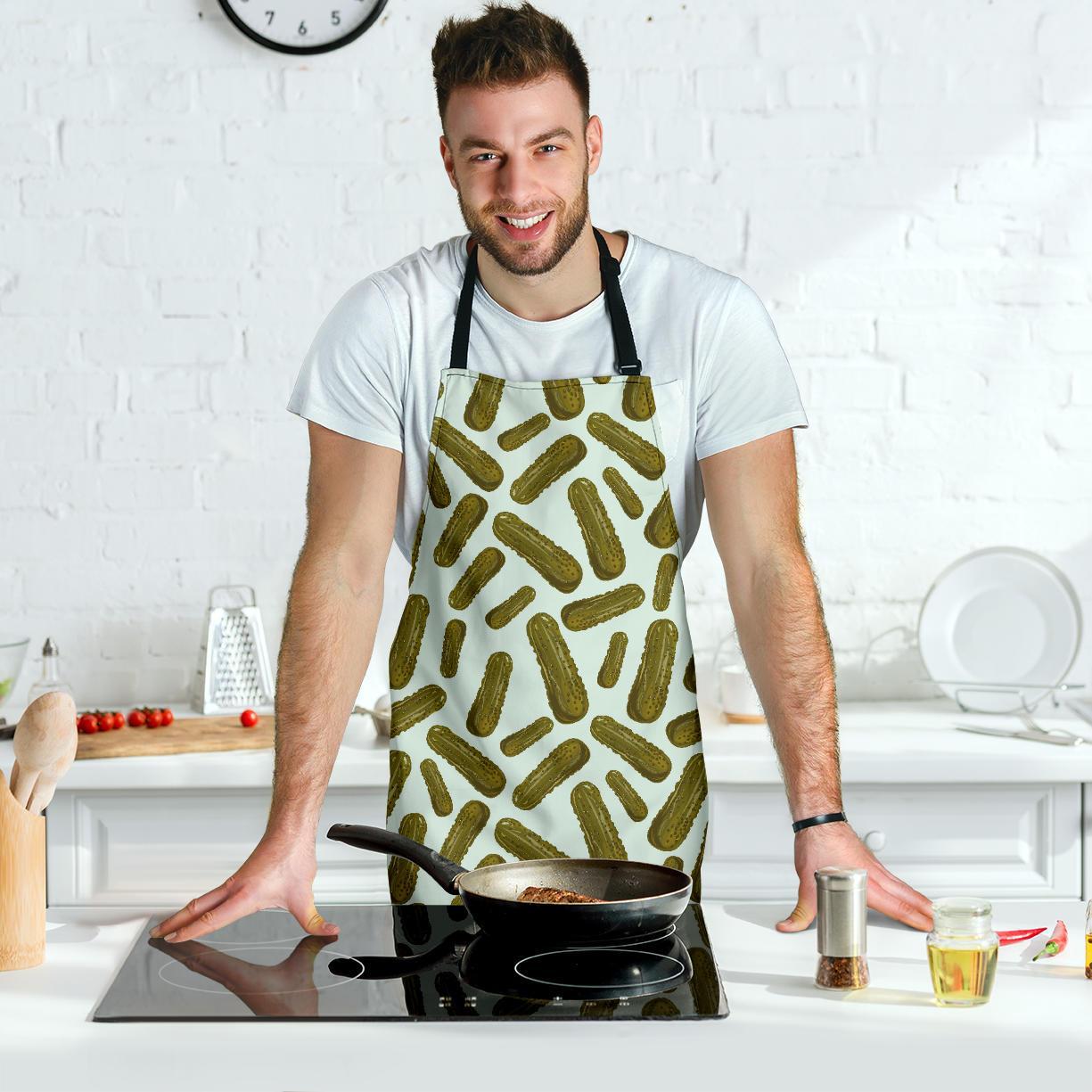 Cucumber Pickle Print Pattern Men's Apron-grizzshop