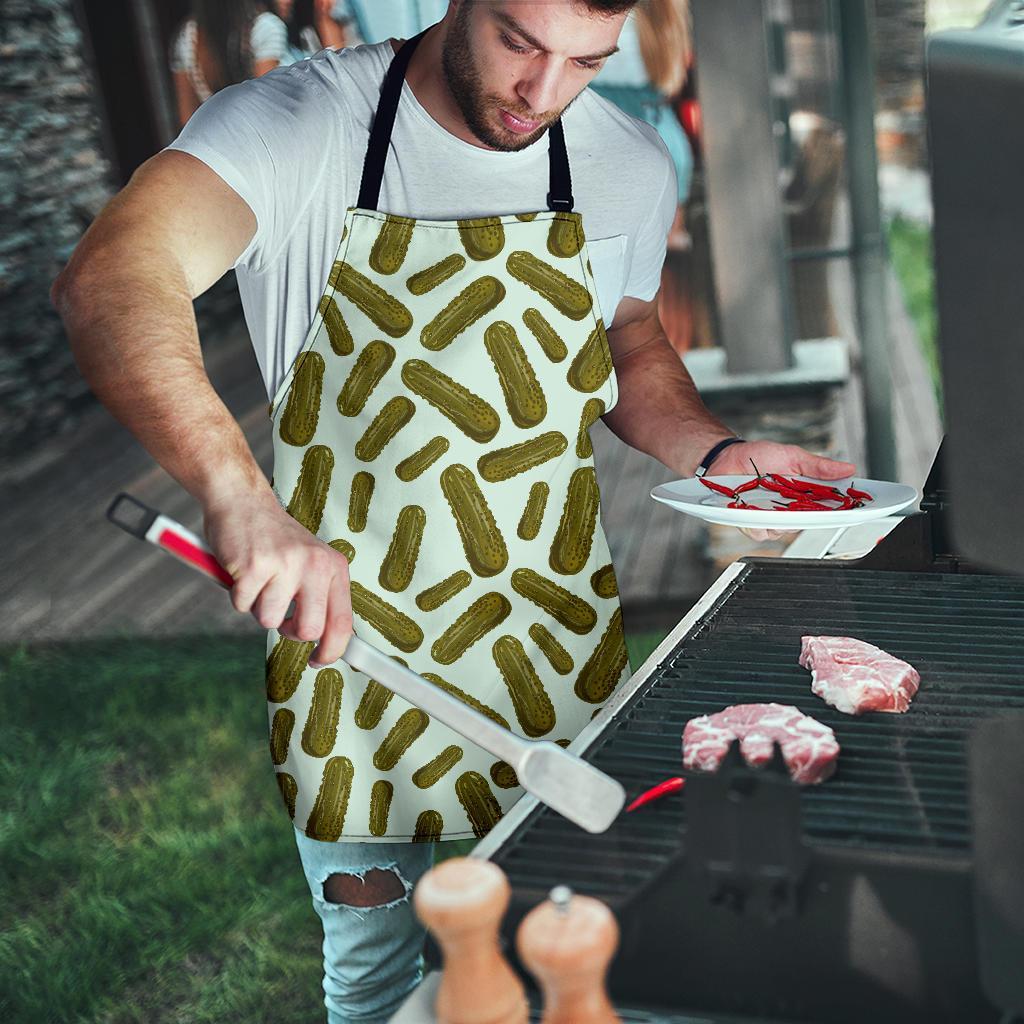 Cucumber Pickle Print Pattern Men's Apron-grizzshop