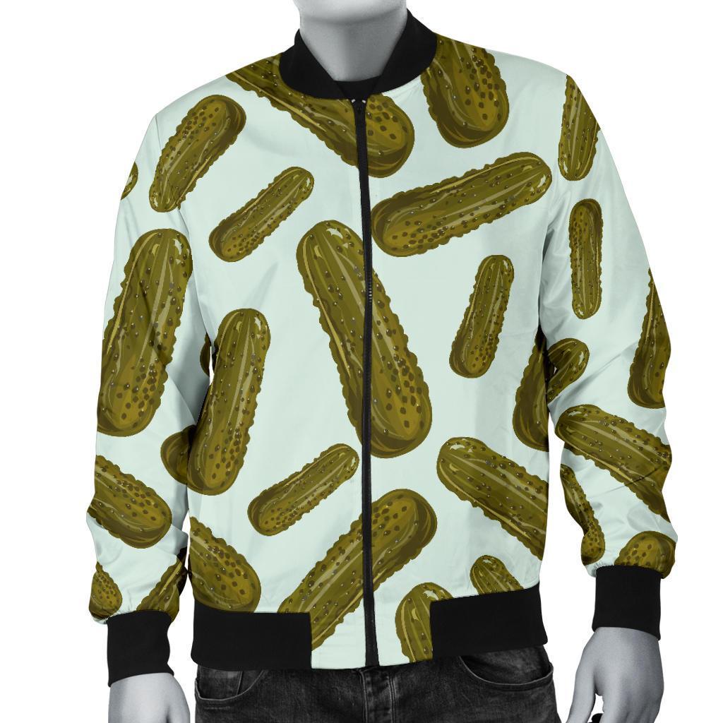 Cucumber Pickle Print Pattern Men's Bomber Jacket-grizzshop