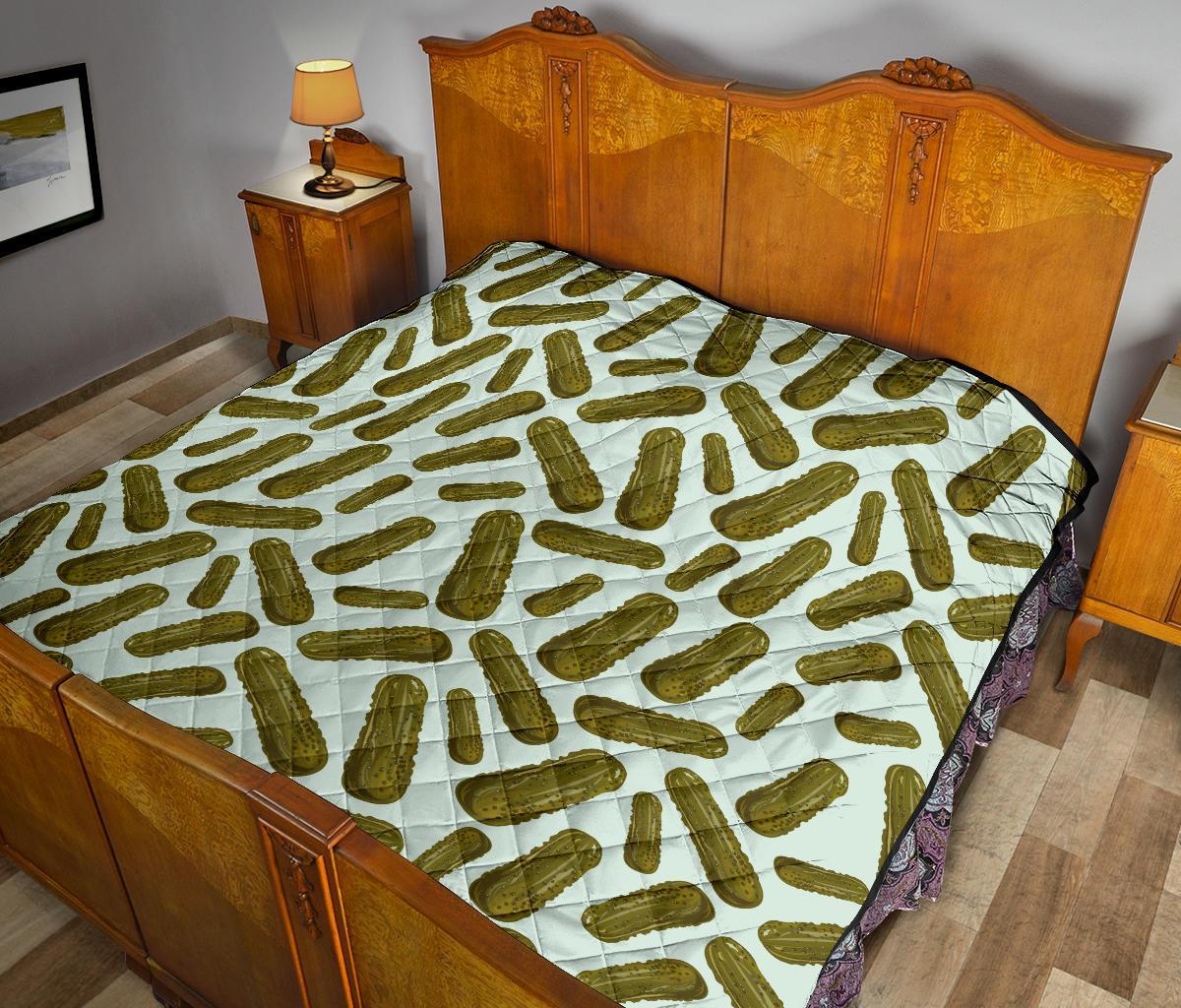 Cucumber Pickle Print Pattern Quilt-grizzshop