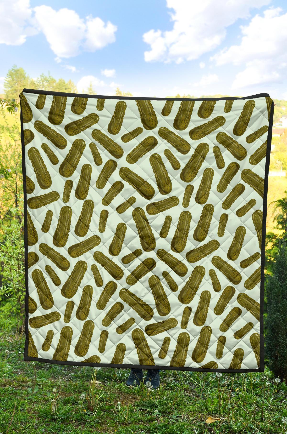 Cucumber Pickle Print Pattern Quilt-grizzshop