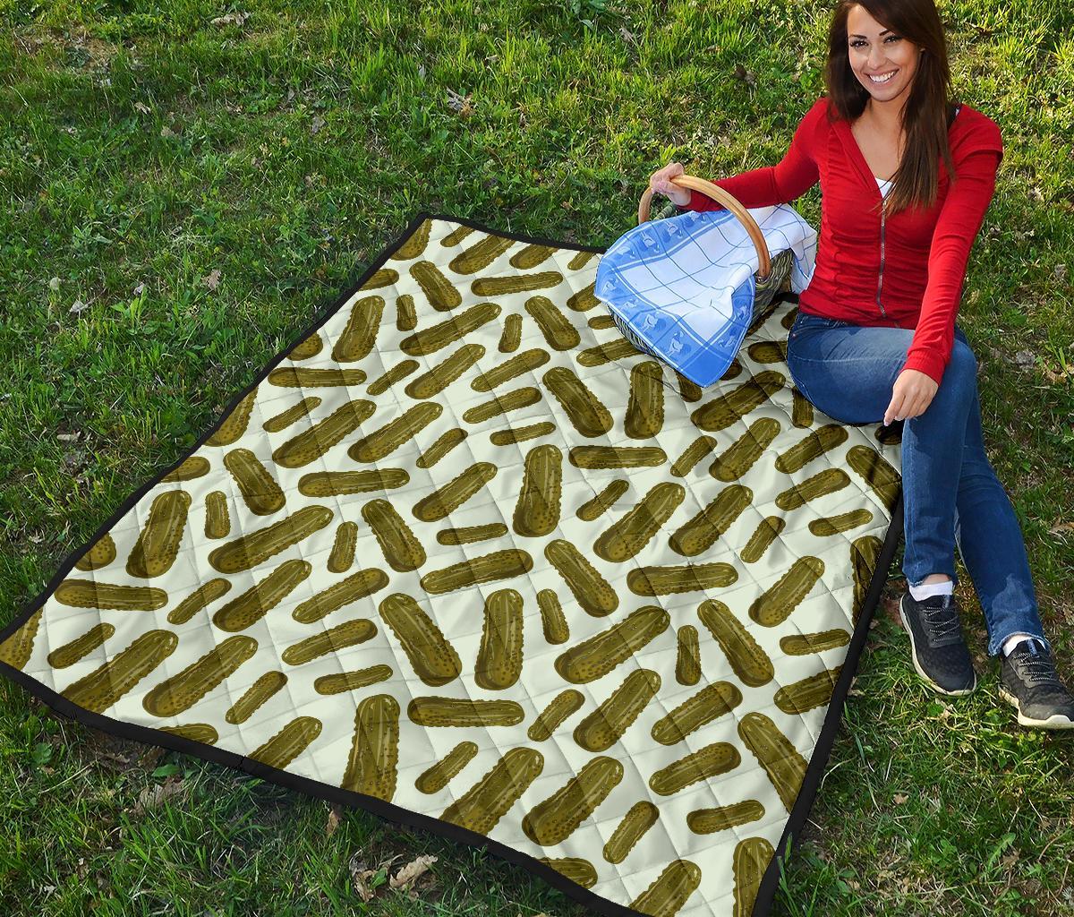 Cucumber Pickle Print Pattern Quilt-grizzshop