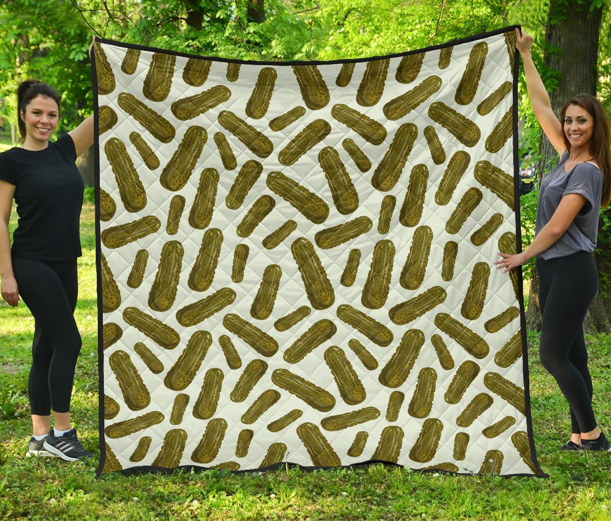 Cucumber Pickle Print Pattern Quilt-grizzshop