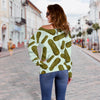 Cucumber Pickle Print Pattern Women Off Shoulder Sweatshirt-grizzshop