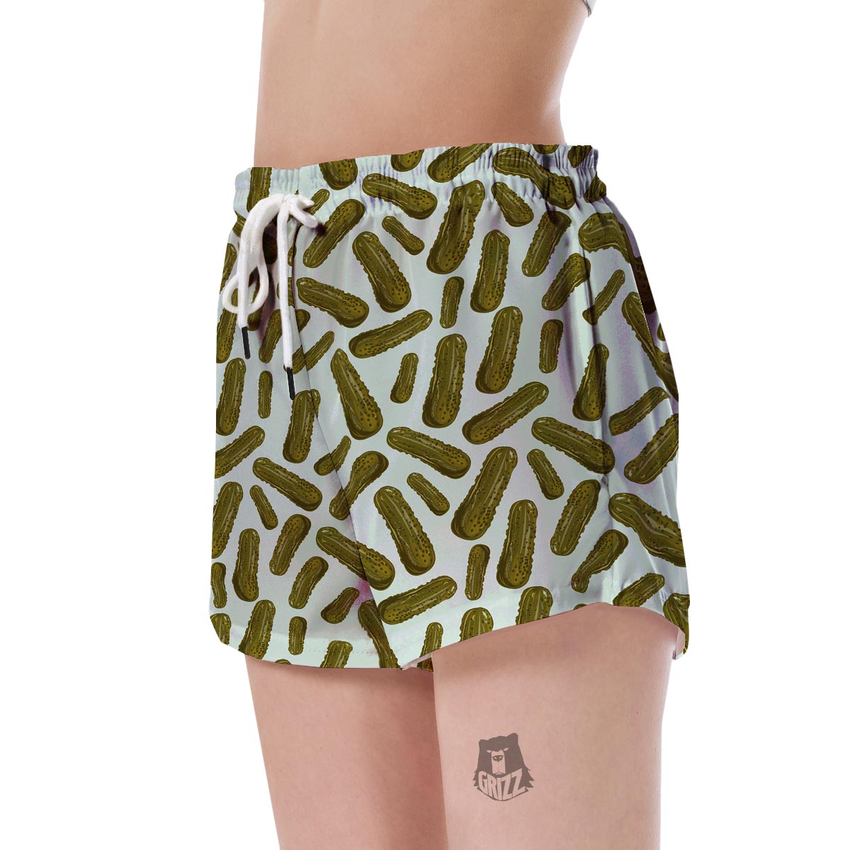 Cucumber Pickle Print Pattern Women's Shorts-grizzshop