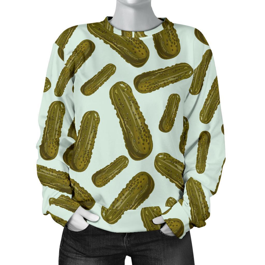 Cucumber Pickle Print Pattern Women's Sweatshirt-grizzshop