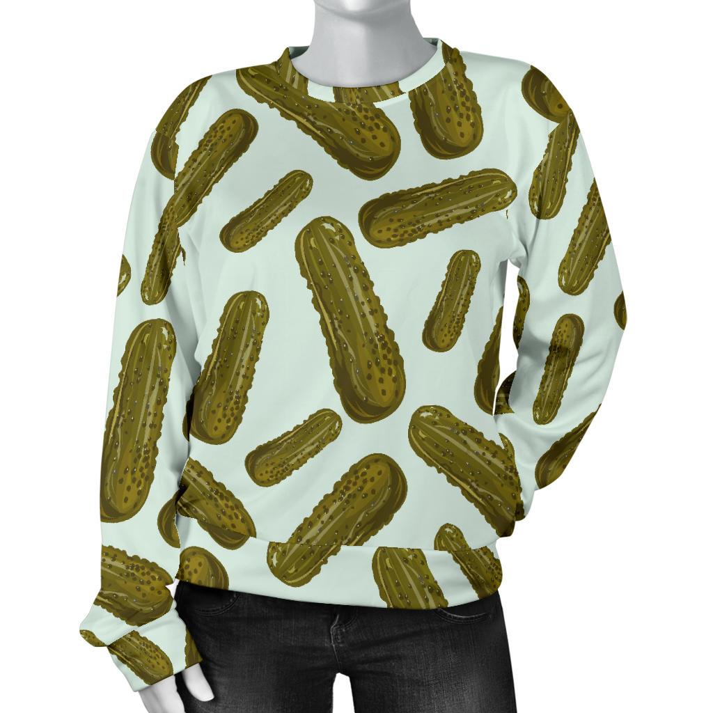 Cucumber Pickle Print Pattern Women's Sweatshirt-grizzshop