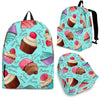 Cupcake Blue Pattern Print Backpack-grizzshop