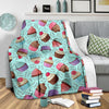 Cupcake Blue Pattern Print Blanket-grizzshop