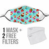 Cupcake Blue Pattern Print Face Mask-grizzshop