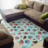 Cupcake Blue Pattern Print Floor Mat-grizzshop