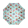 Cupcake Blue Pattern Print Foldable Umbrella-grizzshop