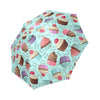 Cupcake Blue Pattern Print Foldable Umbrella-grizzshop