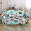 Cupcake Blue Pattern Print Loveseat Cover-grizzshop