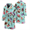 Cupcake Blue Pattern Print Men Long Robe-grizzshop