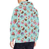 Cupcake Blue Pattern Print Men Pullover Hoodie-grizzshop