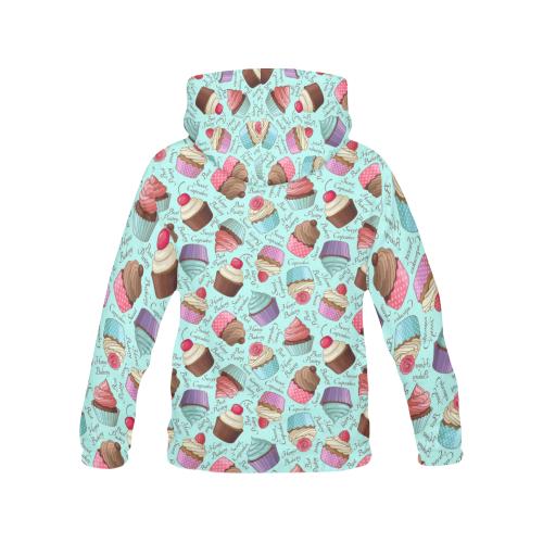 Cupcake Blue Pattern Print Men Pullover Hoodie-grizzshop