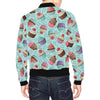 Cupcake Blue Pattern Print Men's Bomber Jacket-grizzshop