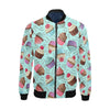 Cupcake Blue Pattern Print Men's Bomber Jacket-grizzshop