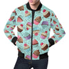 Cupcake Blue Pattern Print Men's Bomber Jacket-grizzshop