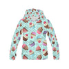 Cupcake Blue Pattern Print Women Pullover Hoodie-grizzshop