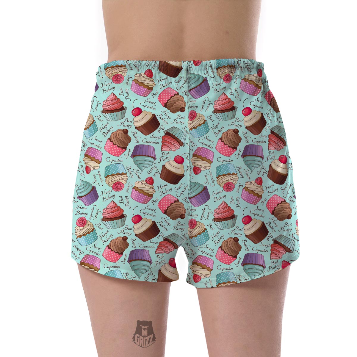 Cupcake Blue Pattern Print Women's Shorts-grizzshop