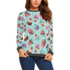 Cupcake Blue Pattern Print Women's Sweatshirt-grizzshop