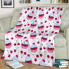 Cupcake Cherry Pattern Print Blanket-grizzshop