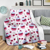 Cupcake Cherry Pattern Print Blanket-grizzshop