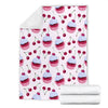 Cupcake Cherry Pattern Print Blanket-grizzshop