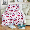 Cupcake Cherry Pattern Print Blanket-grizzshop