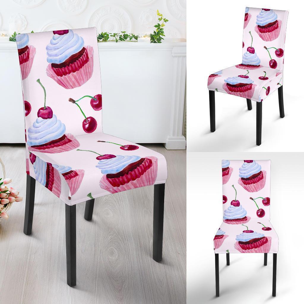 Cupcake Cherry Pattern Print Chair Cover-grizzshop