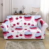 Cupcake Cherry Pattern Print Loveseat Cover-grizzshop