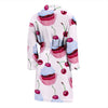 Cupcake Cherry Pattern Print Men Long Robe-grizzshop