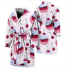 Cupcake Cherry Pattern Print Men Long Robe-grizzshop