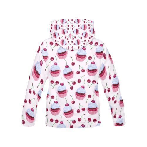 Cupcake Cherry Pattern Print Men Pullover Hoodie-grizzshop