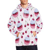 Cupcake Cherry Pattern Print Men Pullover Hoodie-grizzshop