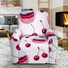 Cupcake Cherry Pattern Print Recliner Cover-grizzshop