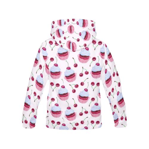 Cupcake Cherry Pattern Print Women Pullover Hoodie-grizzshop