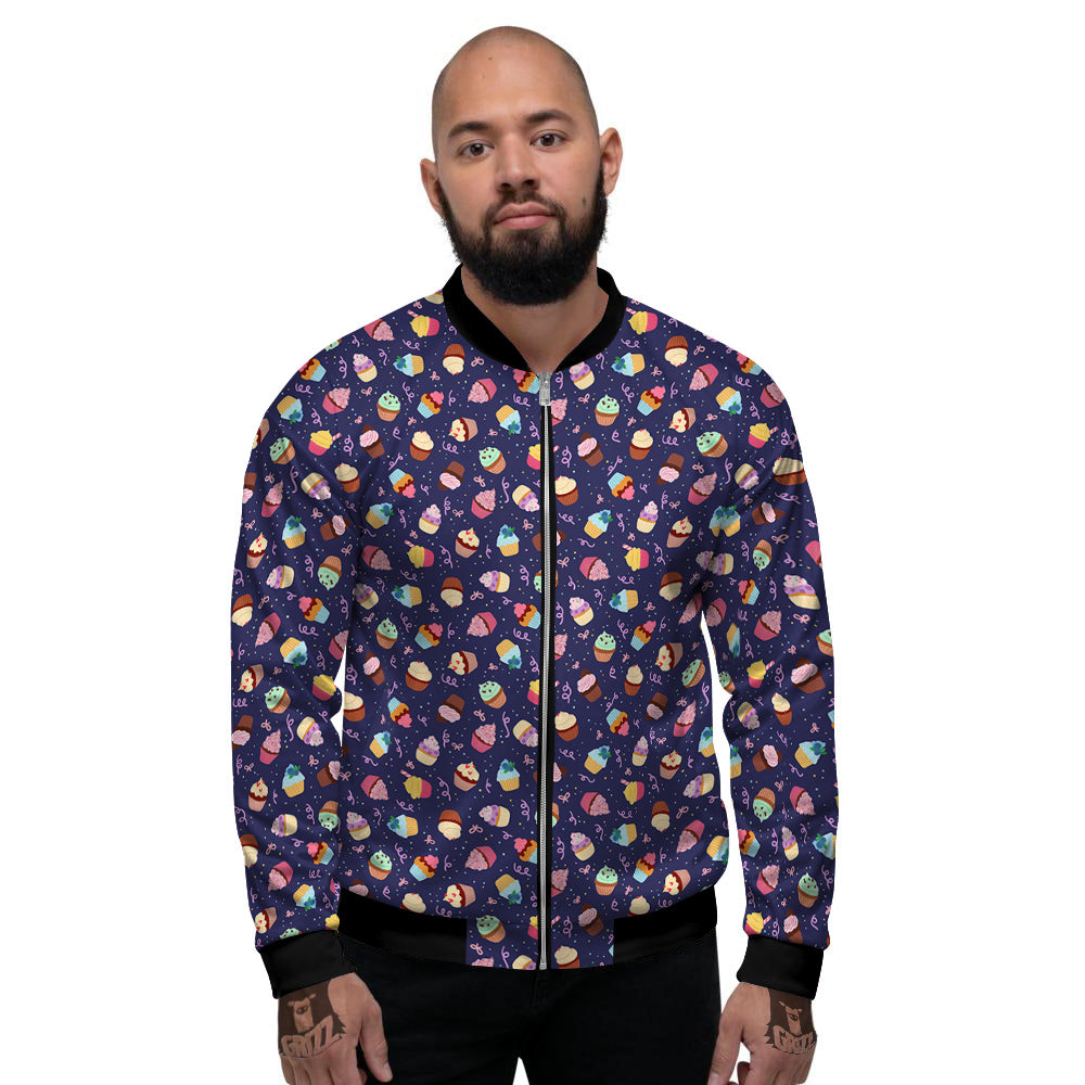 Cupcake Cute Print Pattern Men's Bomber Jacket-grizzshop