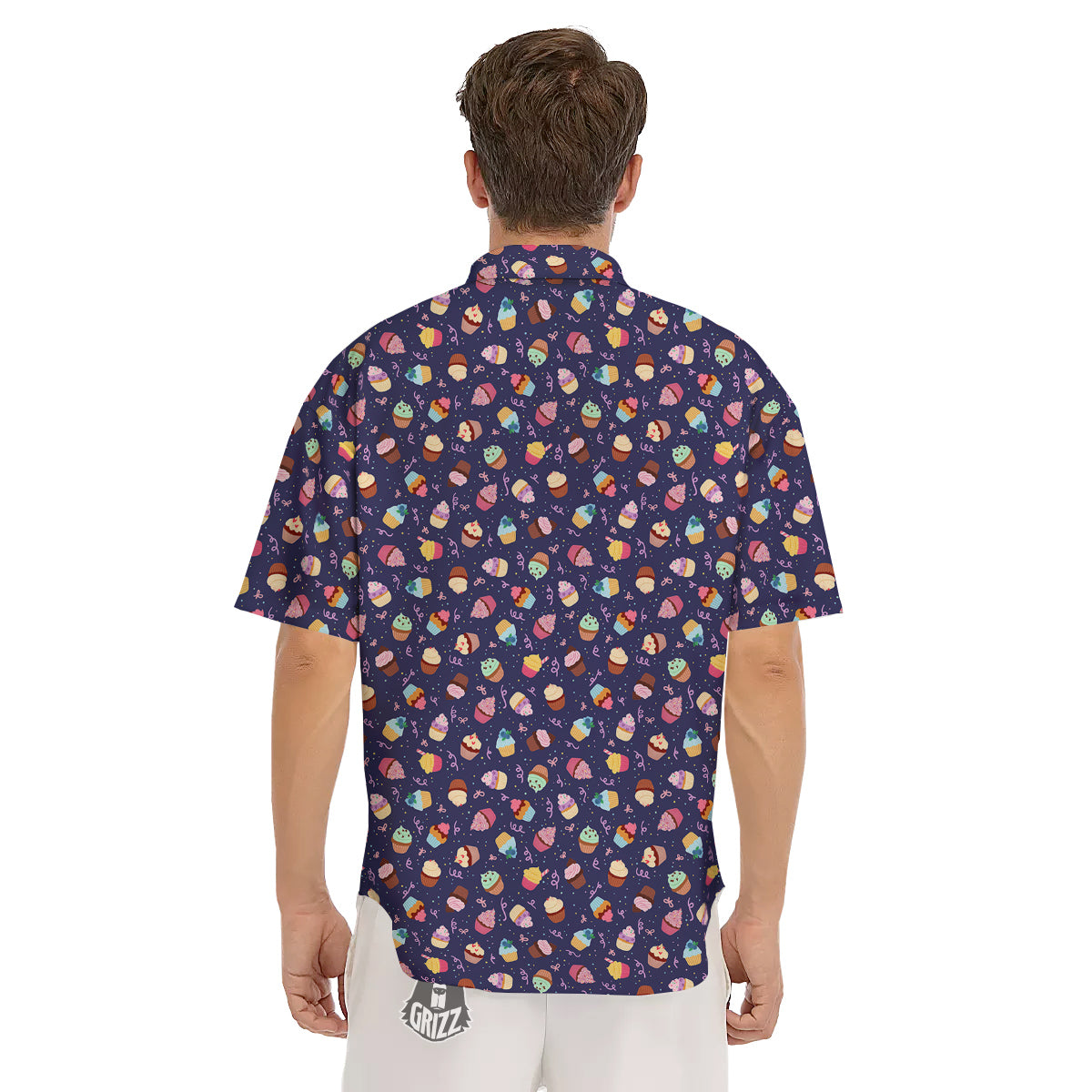 Cupcake Cute Print Pattern Men's Short Sleeve Shirts-grizzshop