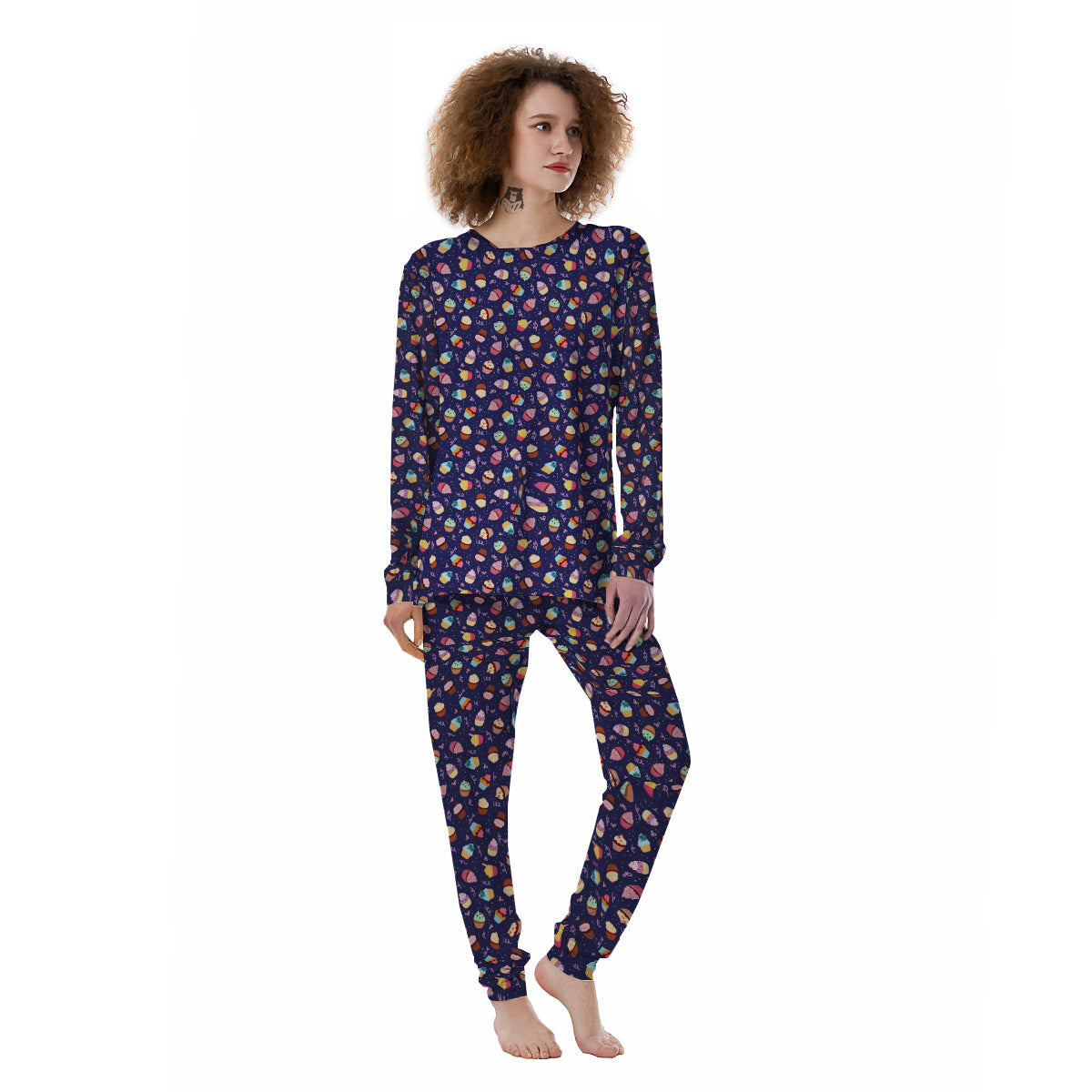 Cupcake Cute Print Pattern Women's Pajamas-grizzshop