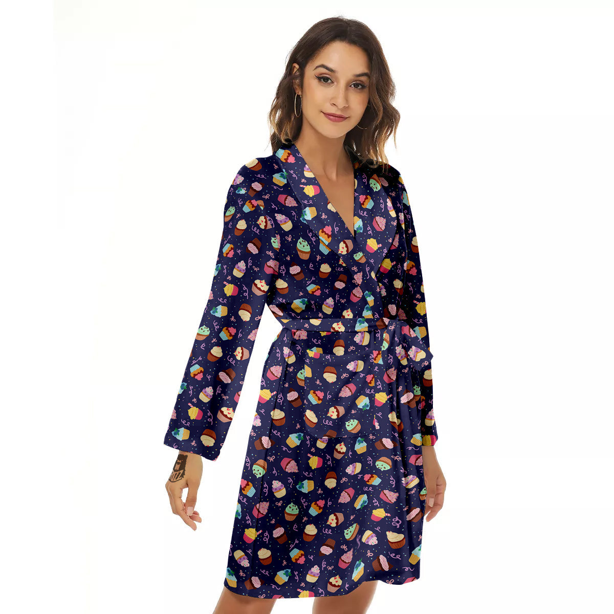 Cupcake Cute Print Pattern Women's Robe-grizzshop