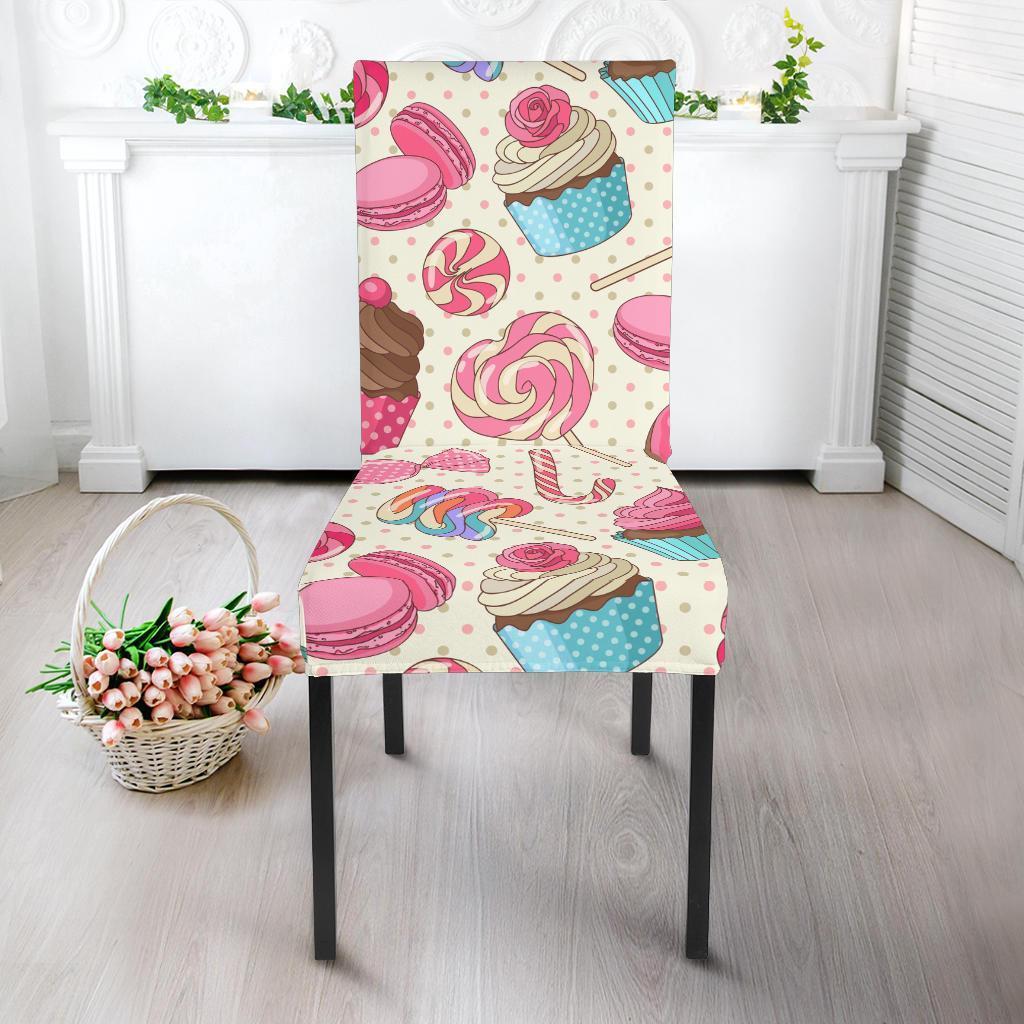 Cupcake Dessert Pattern Print Chair Cover-grizzshop