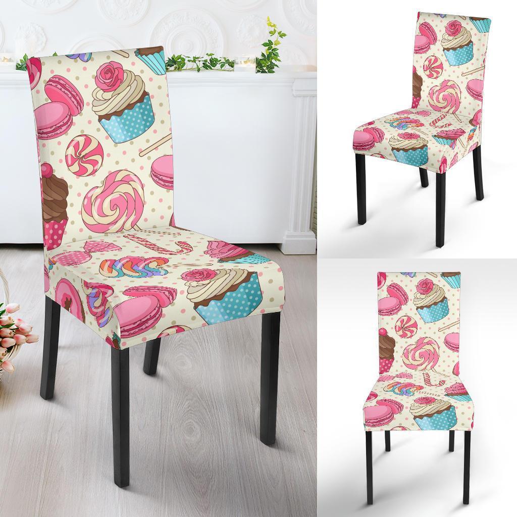 Cupcake Dessert Pattern Print Chair Cover-grizzshop